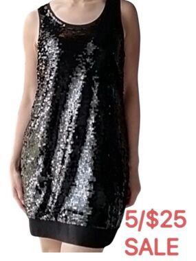 Michael Kors Black Sequin Tank Dress Party Cocktail Mini Size Medium 5/$25 Sale